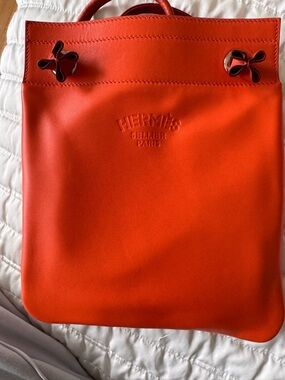 Hermes Orange Leather cross body